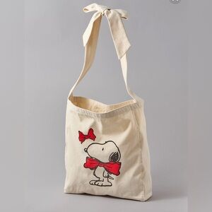 American Eagle Snoopy Holiday Bow Tote